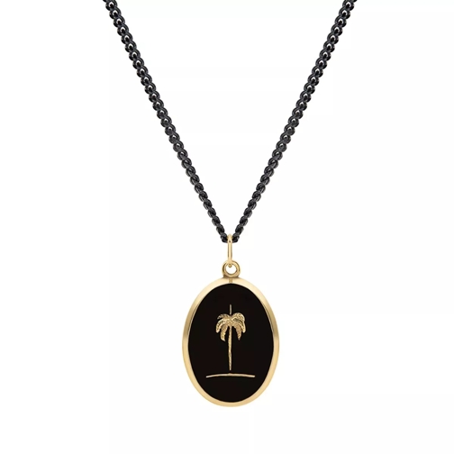 Miansai Men Palm Tree Pendant Necklace Polished Gold/Black Lange Halsketting
