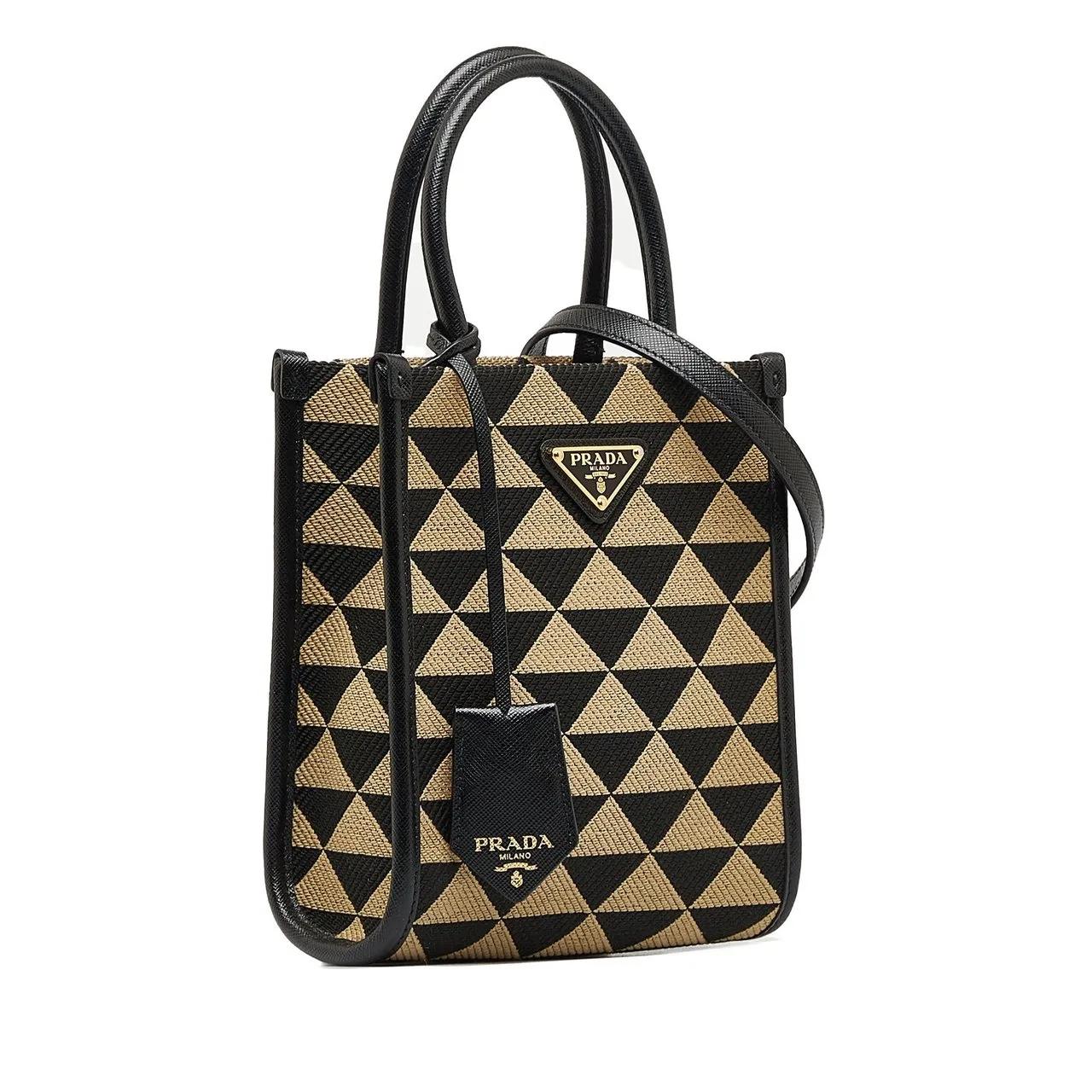 Prada Totes & shoppers Mini Symbole Triangolo Tote in bruin