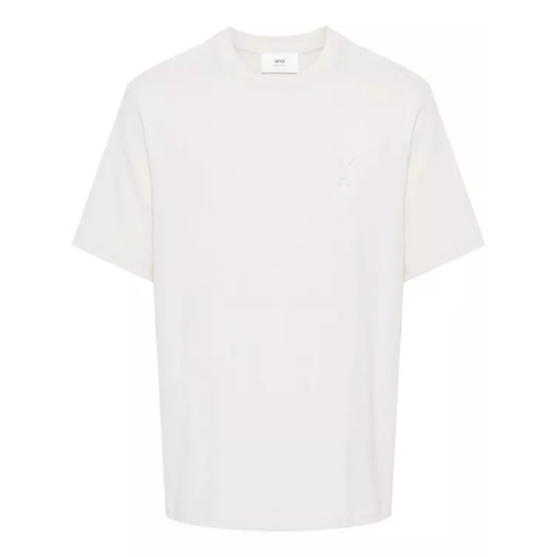 AMI Paris Ami De Couer Cream White Cotton T-Shirt White 