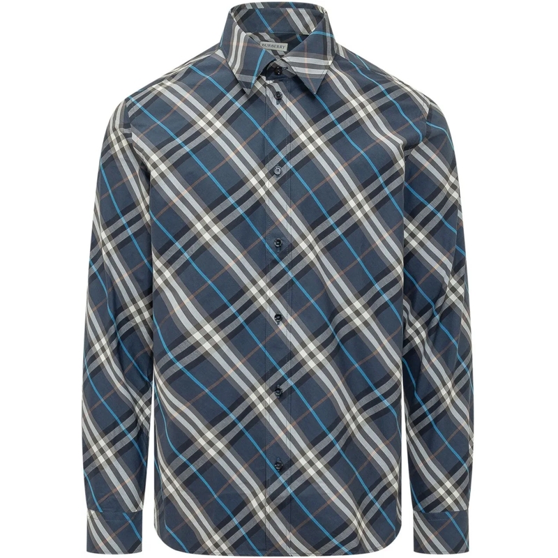 Burberry Haut décontracté Camicia Robert con Motivo Check dunkelblau