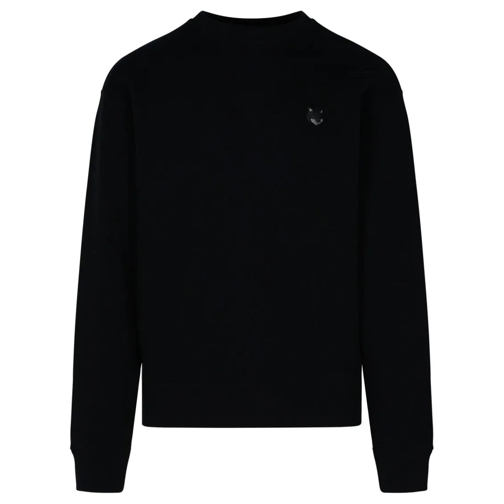 Maison Kitsune Black Cotton Sweatshirt Black Truien