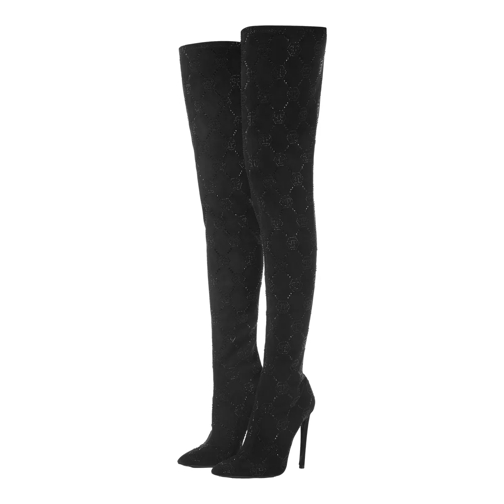 Philipp Plein Stiefel Overknee-Stiefel Monogram schwarz