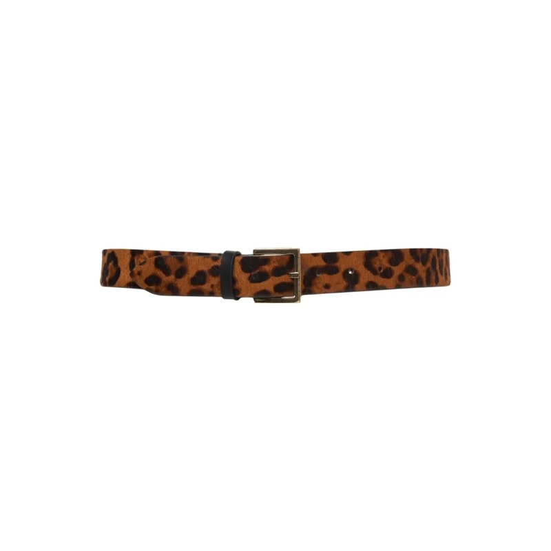 Orciani Riem Animal Print Calfskin Belt With Matte Metal Buckle Red