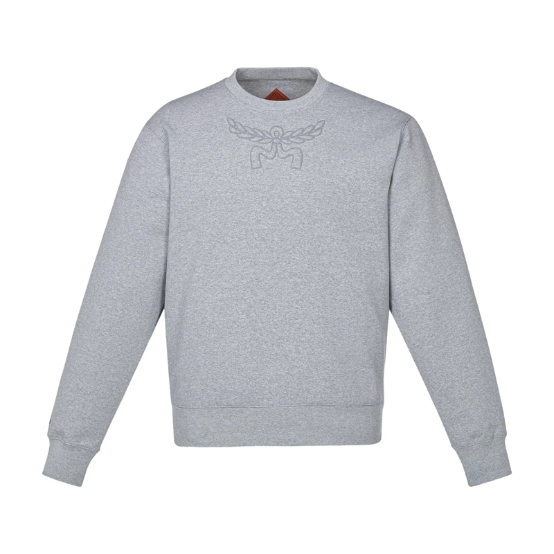 MCM Hoodie Laurel-Logo-Ponte-Sweatshirt grau