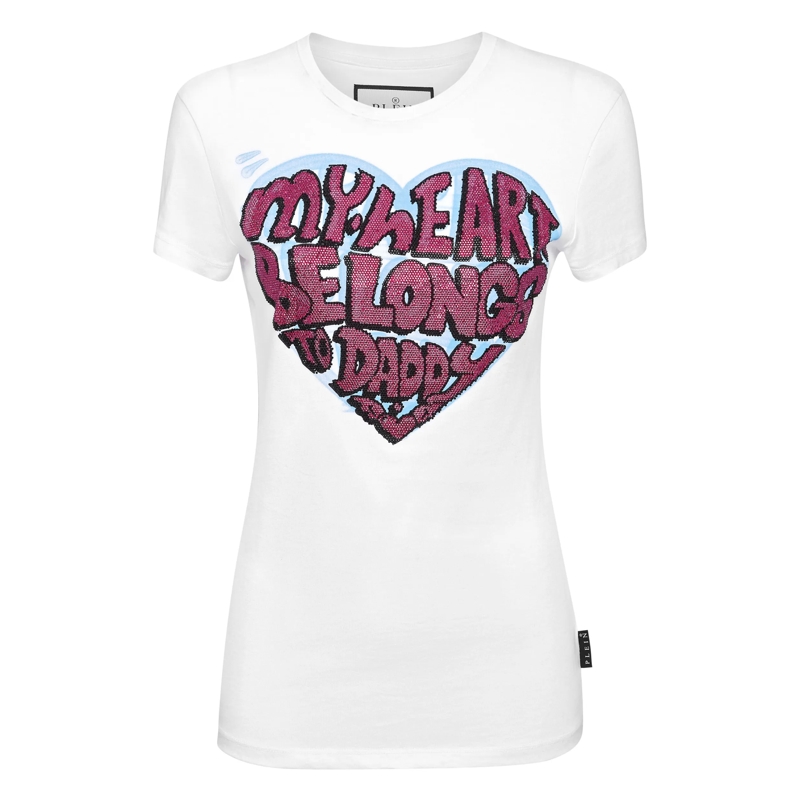 Philipp Plein T-Shirt T-Shirt Slim Fit Mit Schmucksteinen weiss