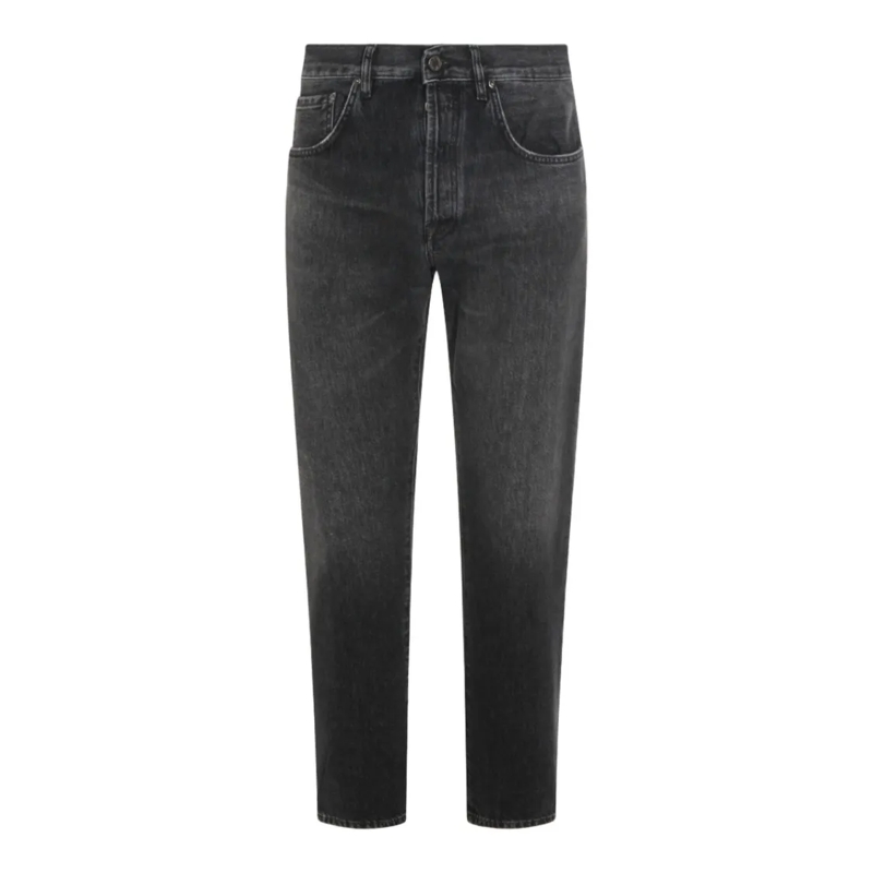 Pt Torino Jeans Faded Grey Straight-Leg Jeans Black