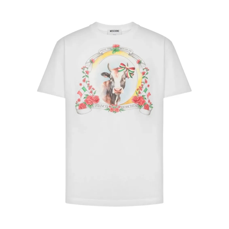 Moschino T-Shirt Minimalist White T-Shirt With Standard Fit White