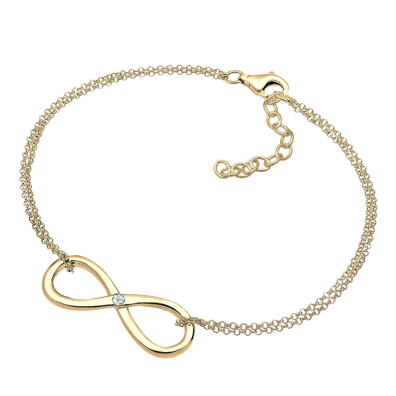 Elli Armband Armband Infinity Ewig Diamant (0.03 ct.) 925 Silbe gold(Image 6)