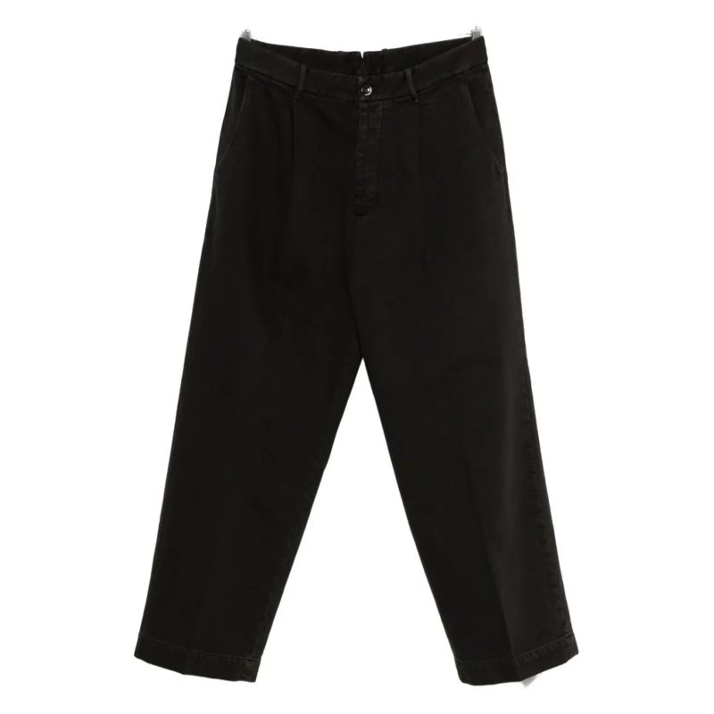 Nine In The Morning Jeans Brown Trousers With Relaxed Fit And Functional Des Black