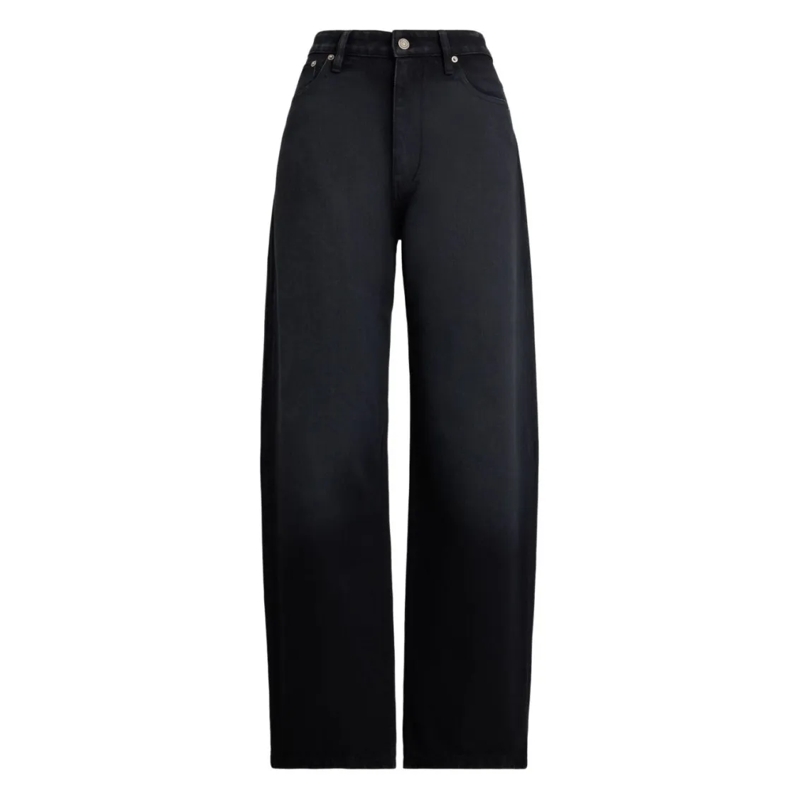 Polo Ralph Lauren Jeans High-Waisted Wide-Leg Denim Jeans In Soft Black Co Black