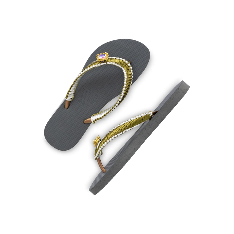 UZURII Flip Flops flip flop Green Macrame Switch silber(Image 9)