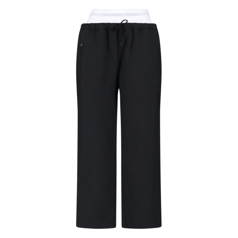 Alexander Wang  High-Waisted Wide-Leg Sweatpants Black