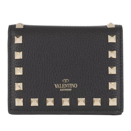 Valentino Garavani Rockstud Continental Wallet Leather Black Bi-Fold Portemonnee