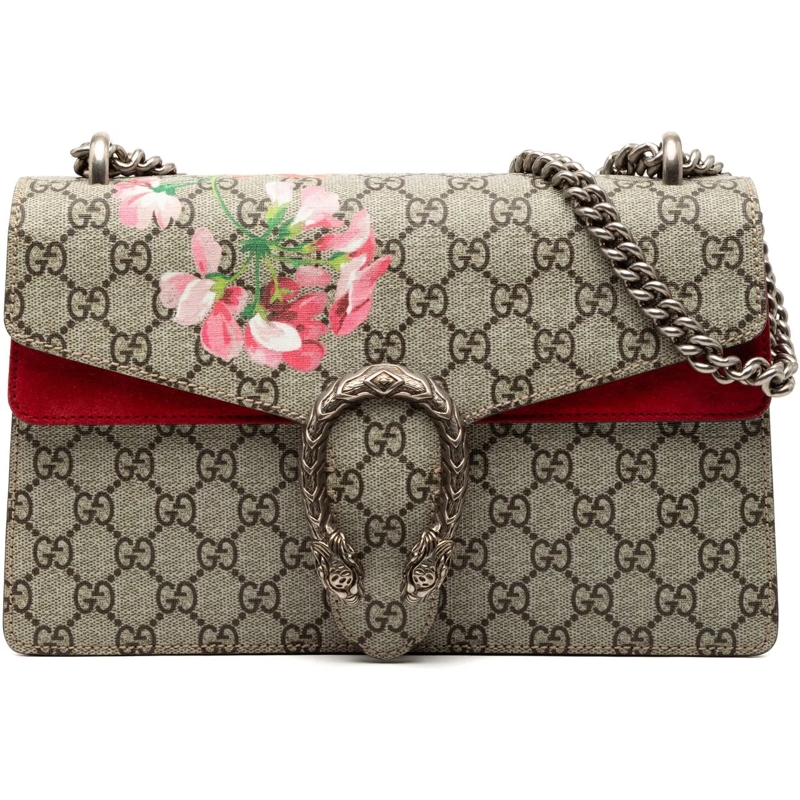 Gucci Schultertasche Small GG Supreme Blooms Dionysus Shoulder Bag braun