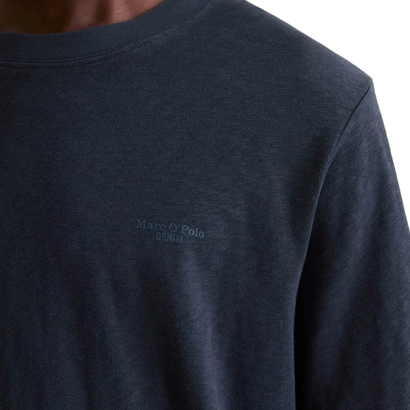 Marc O´Polo Hemd T-Shirt, SSL, Logo Print, Reg 1er Pack dunkel-blau(Image 4)