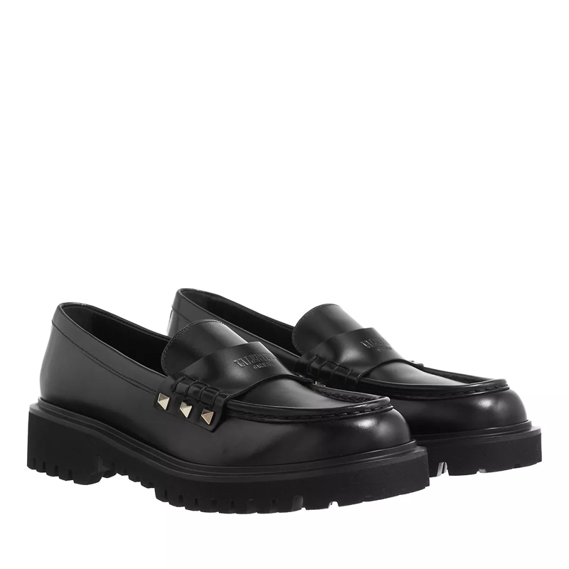 Valentino Garavani Mocassin Rockstud Mocassins Black