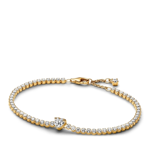 Pandora Bracelet Heart 14k gold-plated bracelet with clear cubic zi 14k Gold-plated