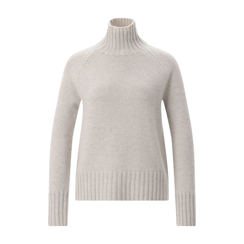 S Max Mara Pull Rollkragenpullover aus Kaschmir-Woll-Mix beige