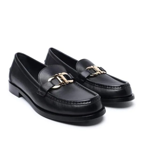 Salvatore Ferragamo Black Leather Loafers Black Mocassin