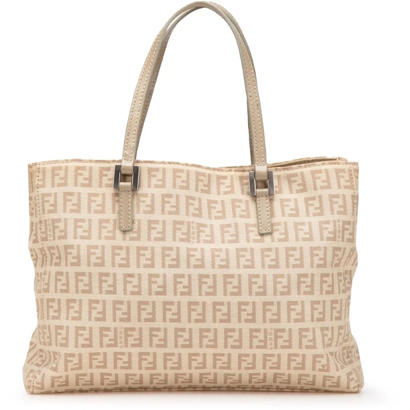 Fendi Shopper Zucchino Canvas Tote braun