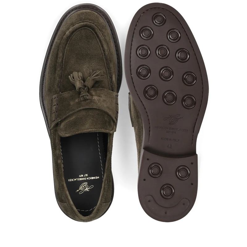 Heinrich Dinkelacker Mocassin Loafer Florenz Plain V dunkel-grün(Image 4)