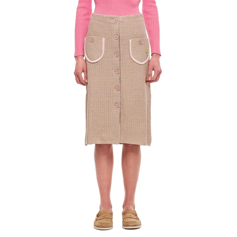Cormio Jupe midi Lucia Cotton Midi Skirt Brown