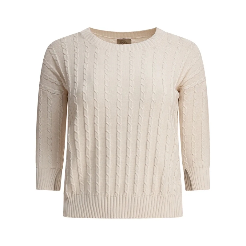 Rakki' Pull Classic Cable Knit Cotton Sweater Neutrals