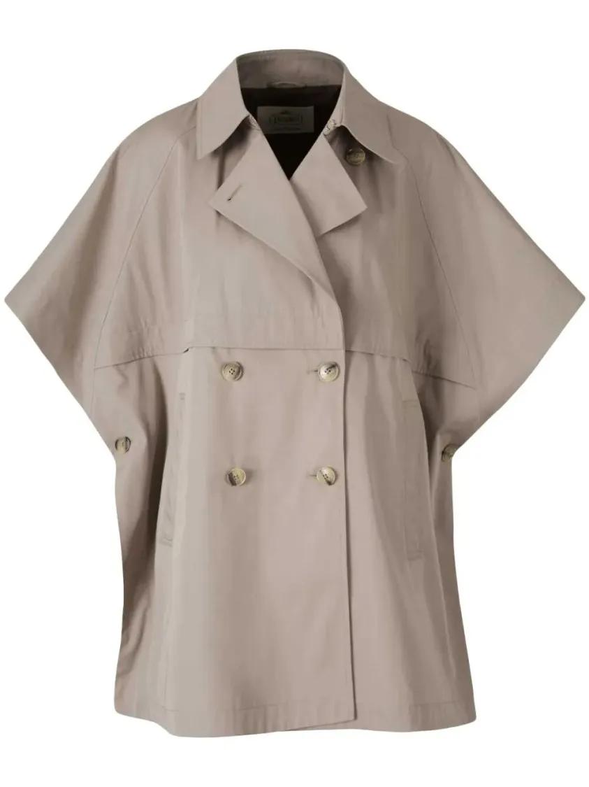 Thumbnail - Herno - Relaxed Double-Breasted Cotton Trench Coat - Größe 46 - beige