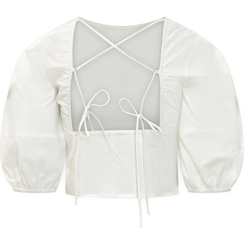 Pinko Bluse Blusa con Maniche a Sbuffo e Polsini Elastici weiß(Image 2)