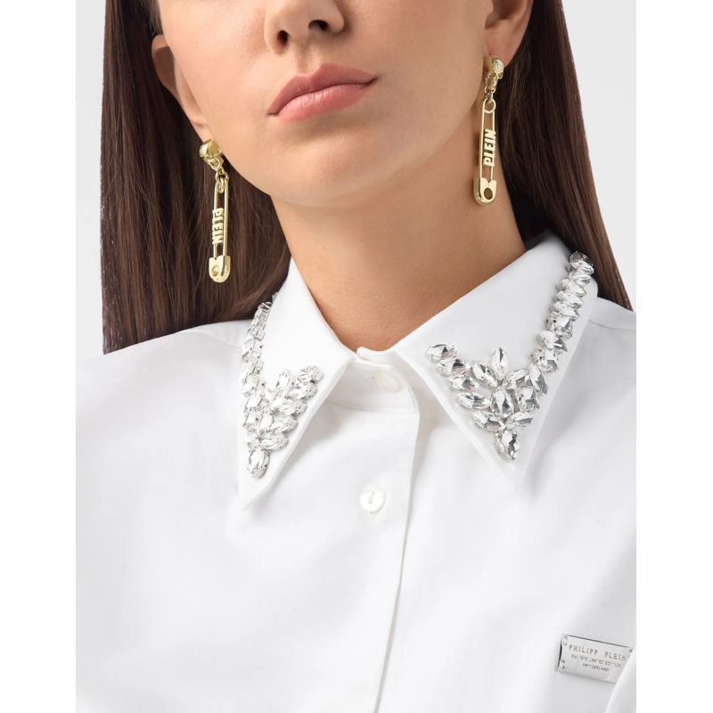 Philipp Plein Ohrhänger Ohrringe Plein Safety Pin gold(Image 3)