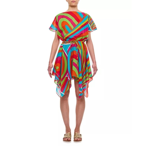 Pucci Short Sleeve Cotton Dress Multicolor 