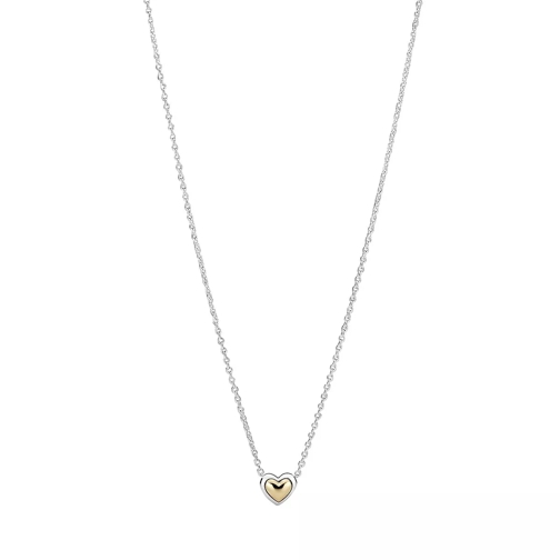 Pandora Gewölbtes goldenes Herz Halskette Sterling silver and 14k gold Kurze Halskette