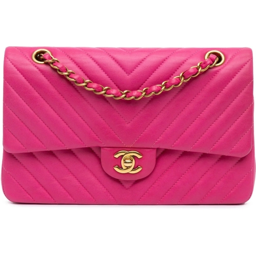 Chanel Sac à bandoulière 2015-2016 Medium Classic Chevron Lambskin Double F rose (Image 2)