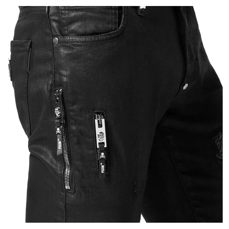 Philipp Plein Skinny-Leg-Jeans Rockstar-Fit Cocco Crocco Geprägt schwarz(Image 5)