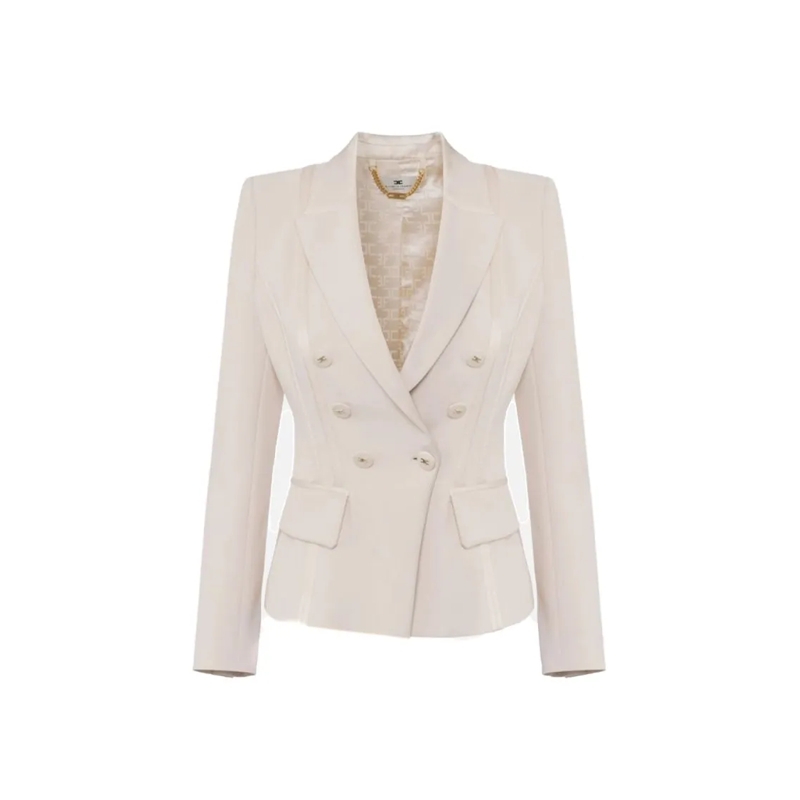 Elisabetta Franchi Blazer Double-Breasted Blazer With Structured Shoulders Grey