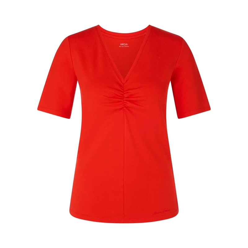 Marc Cain  T-Shirt mit Raffung Rot