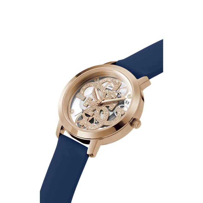 Guess Automatikuhr Analoge Uhr Quattro Clear blau(Image 4)