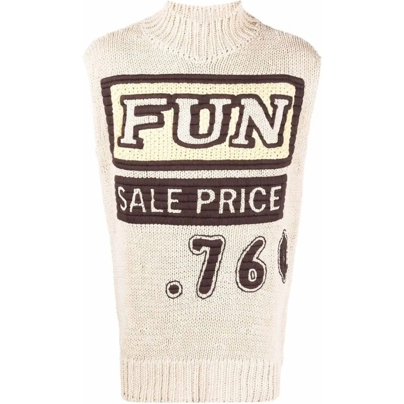 Jil Sander  Slogan Print Vest Pullover Neutrals