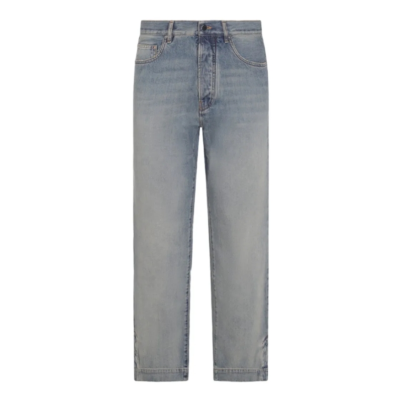 Amiri Jeans Straight-Leg Denim Jeans With Light Blue Wash Grey