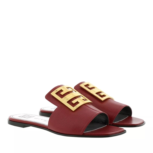 Givenchy 4G Slipper Grained Leather Red Slide