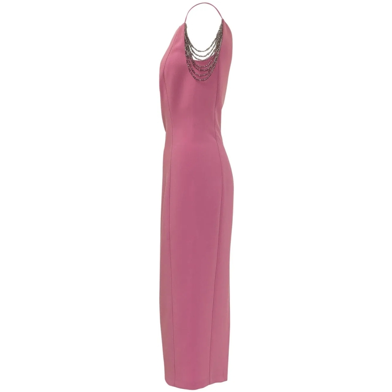 Pinko Robe longue Abito Lungo con Scollo a V rose(Image 3)