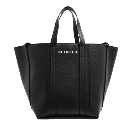 Balenciaga Everyday Tote Bag Leather Black White Shoppingväska