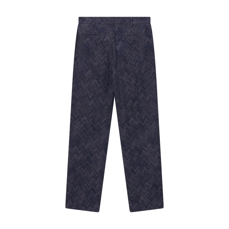 Missoni Stoffen broek Stoffhose mit Zickzack-Muster blau(Image 3)