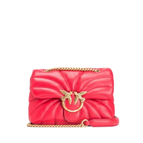 Pinko Schultertasche Pink Sheepskin Love Birds Shoulder Bag Red