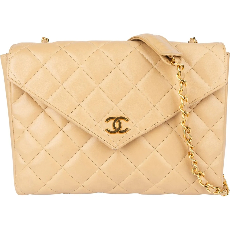 Chanel Tote Chanel Quilted Lambskin 24K Gold Single Flap Cross schwarz