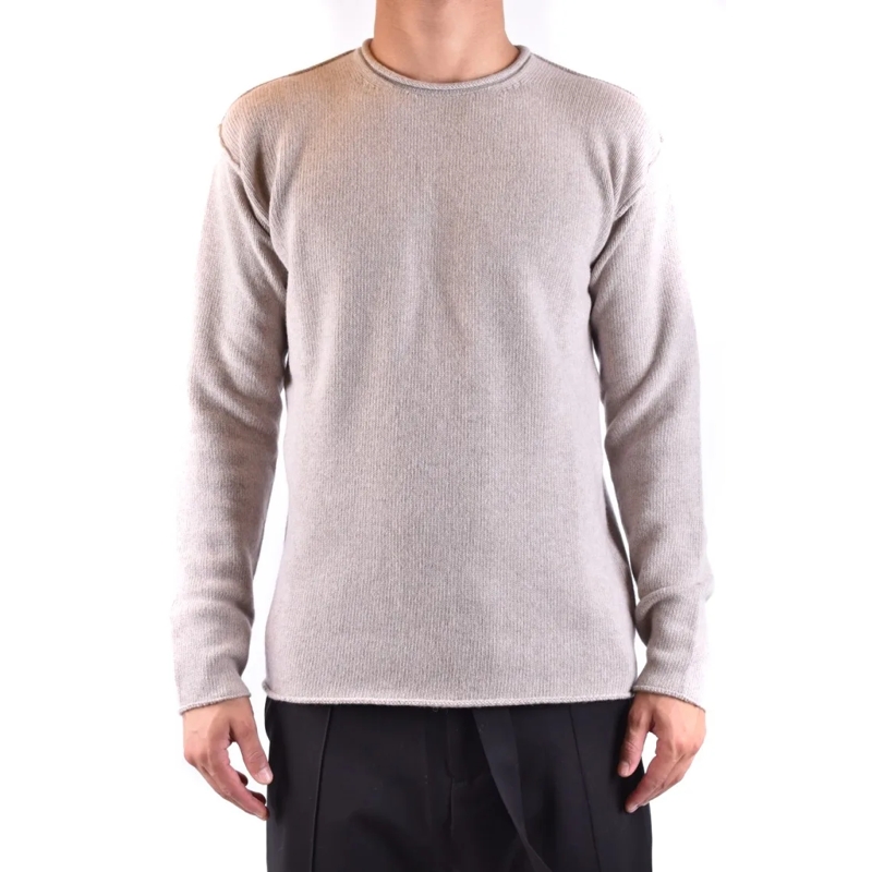 Isabel Benenato Trui Beige Cashmere-Wool Blend Knit Sweater Grey