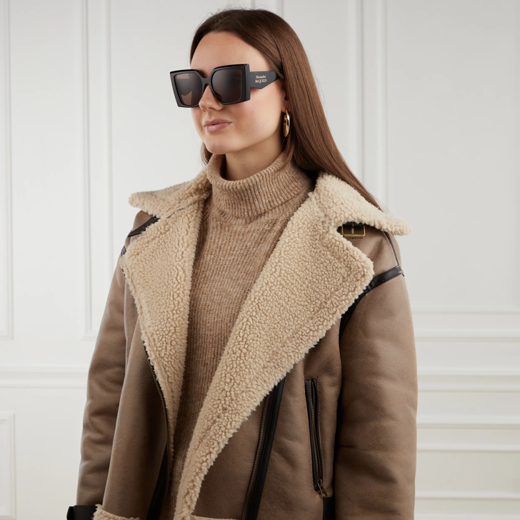 Alexander McQueen AM0467S-002 Havana-Havana-Brown | Sunglasses