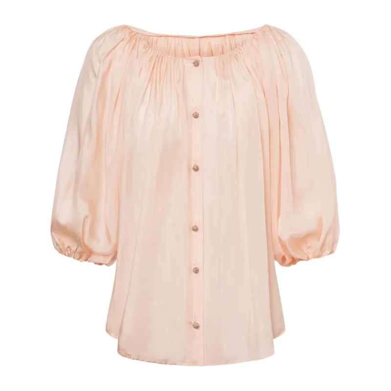 Philosophy Di Lorenzo Serafini Blouse Classic Tailored Shirt With Button-Down Front And  Neutrals