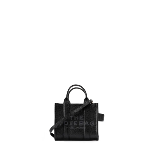 Marc Jacobs Tote Leather Handbag With Front Logo Black