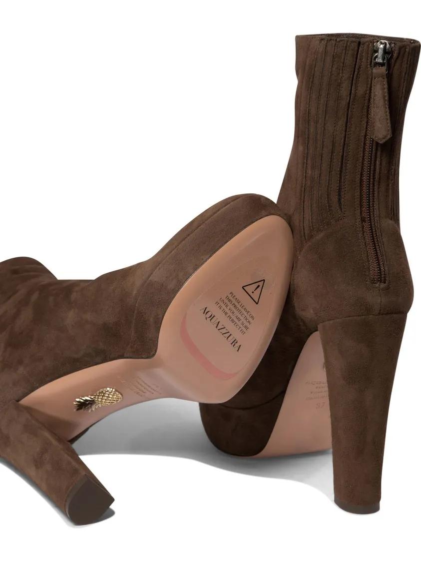 Thumbnail - Aquazzura Stiefel - Plateau Ankle Boots With Heel - Gr. 40,5 (EU) - in Braun - für Damen